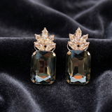Regal Deep Blue Crystal Earrings