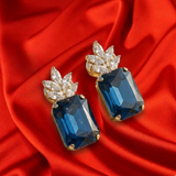 Regal Deep Blue Crystal Earrings
